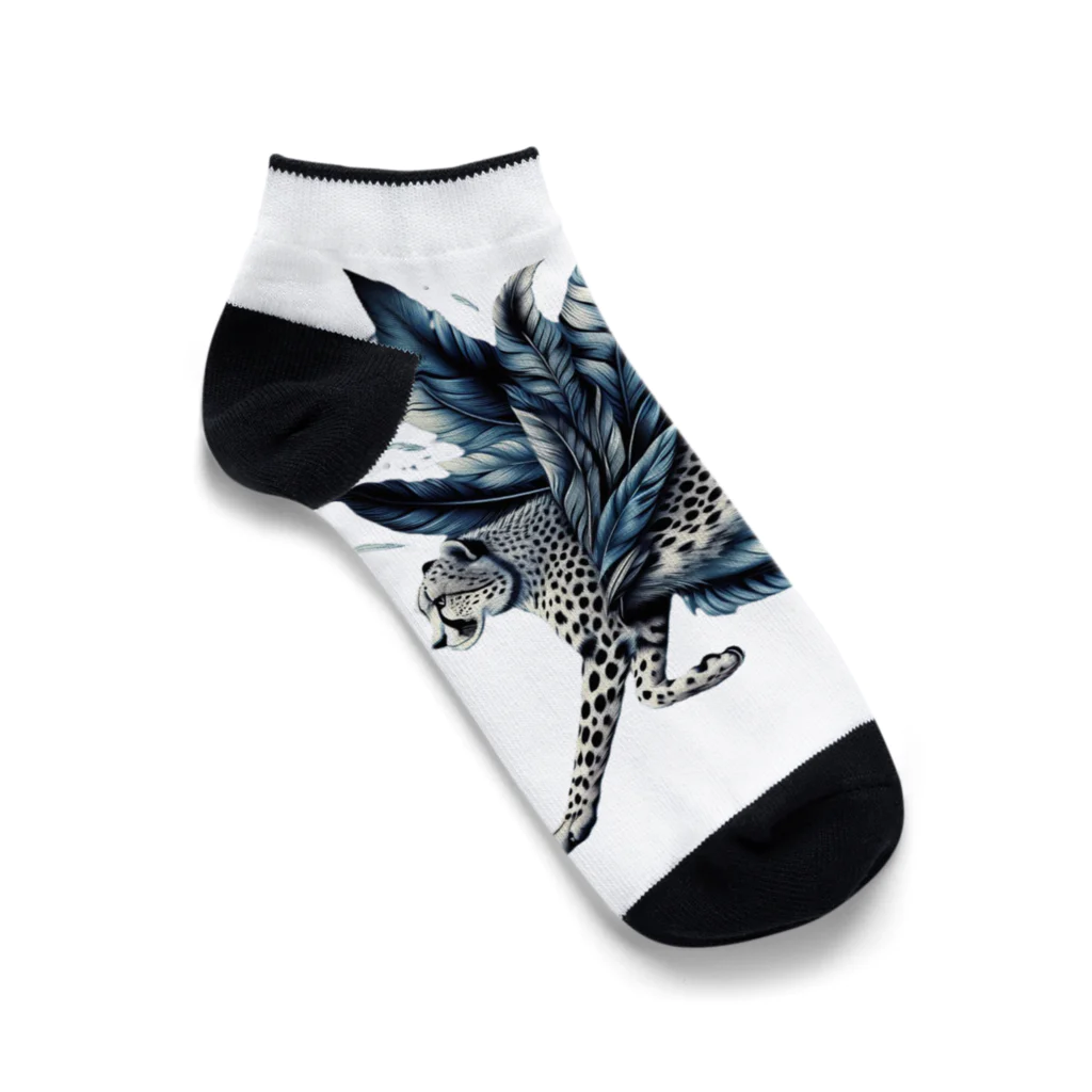 FUMYのフェザーランナーcheetah Ankle Socks