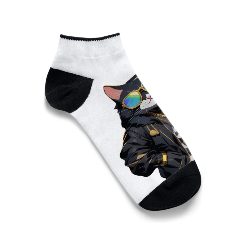 *˚𝔑𝔶𝔲𝔫𝔤𝔢𝔩𝔰 𝔰𝔥𝔬𝔭のヒップホップアニマルズ ネコ Ankle Socks