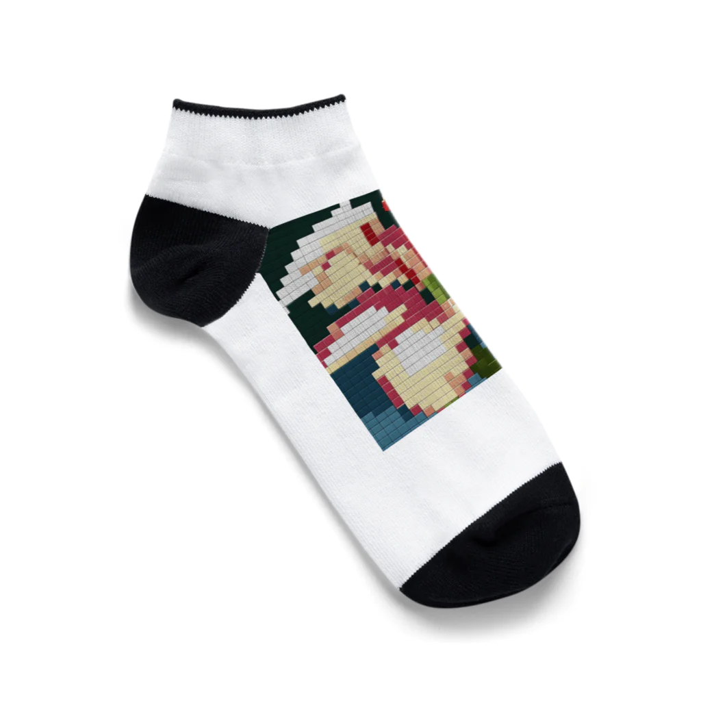 noaru633のドット絵のユリ Ankle Socks