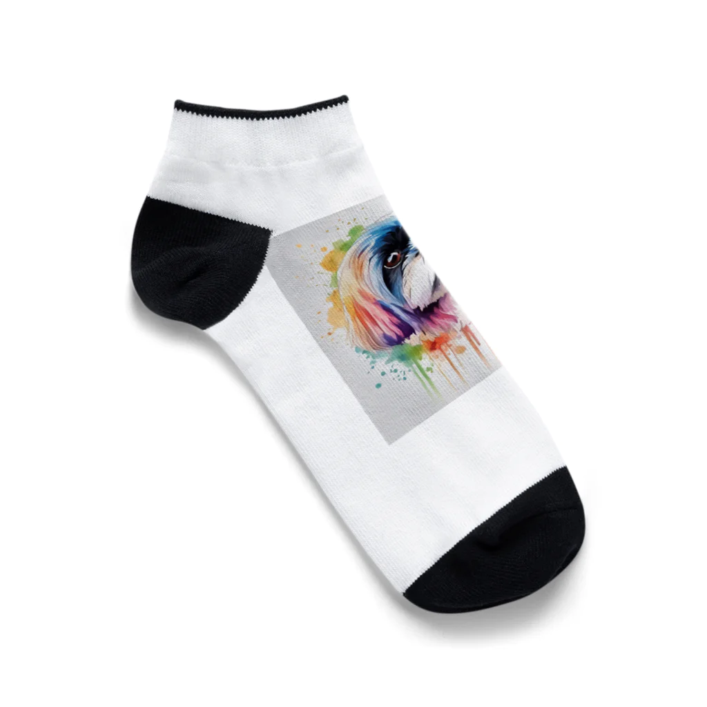 【ma chérie】A treasury of love.のカラフルシーズー Ankle Socks