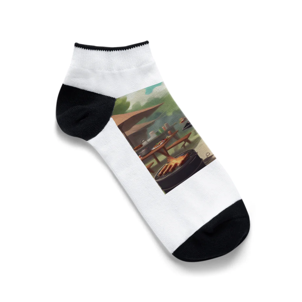 ycm02111968の「食欲をそそるパンダが食事を運びます！」 Ankle Socks