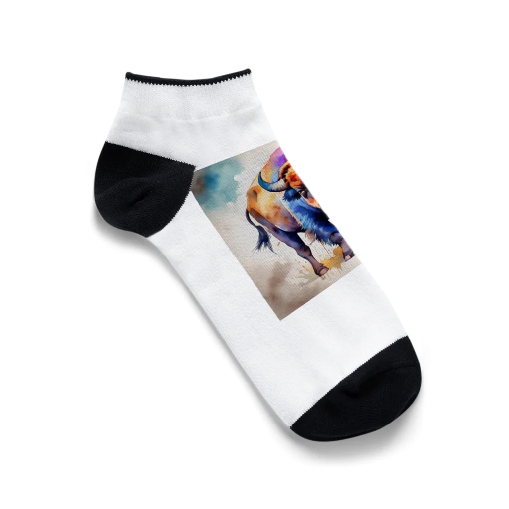 【ma chérie】A treasury of love.のカラフルバッファロー Ankle Socks