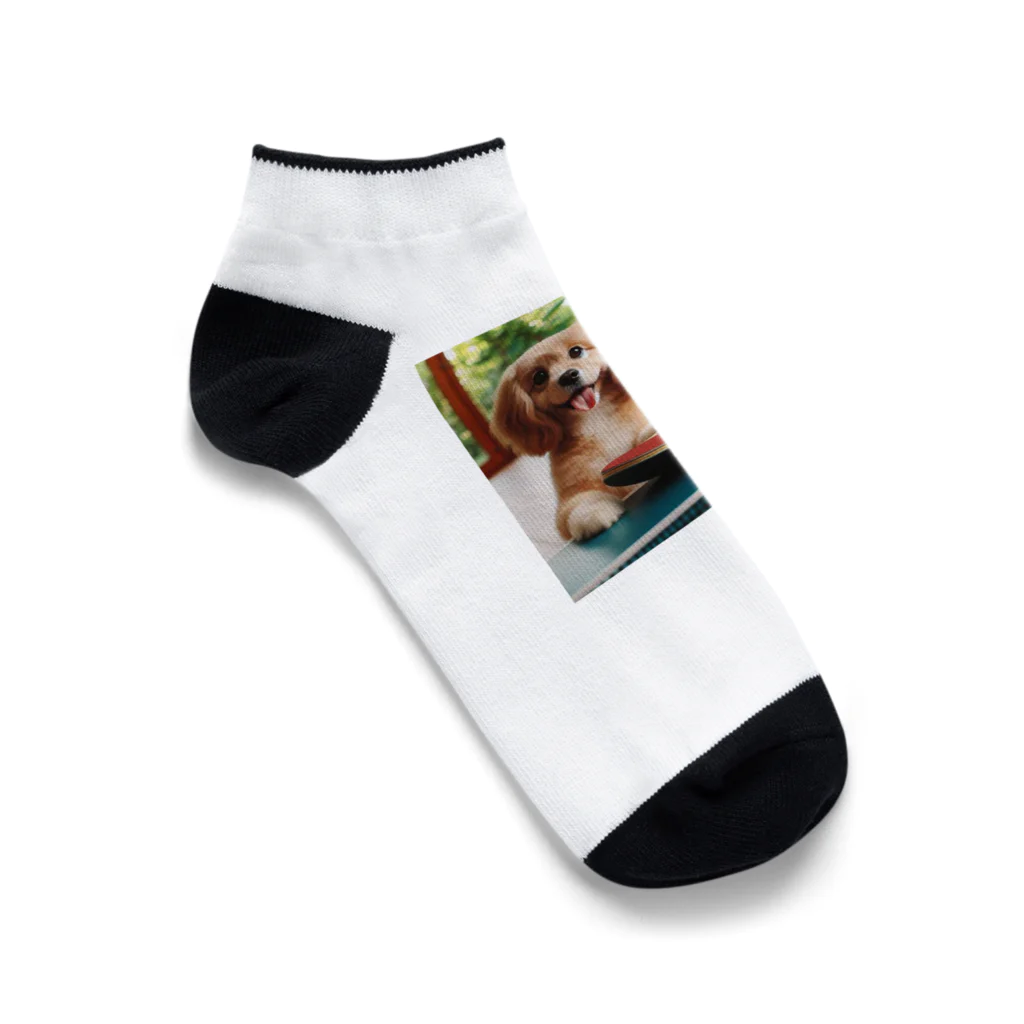 mitsu0123456の可愛い卓球犬 Ankle Socks