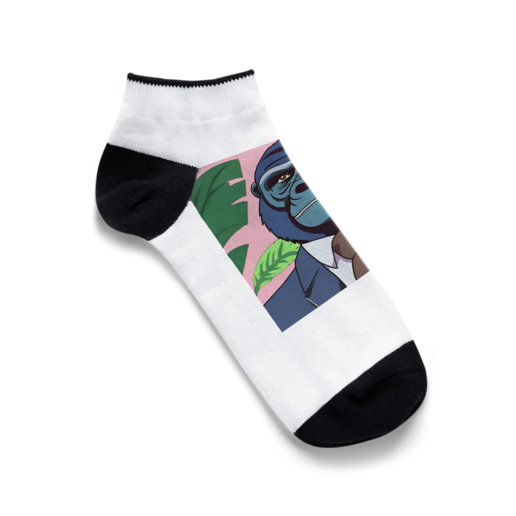 jiyurakuのサラリーマン・ゴリラ Ankle Socks