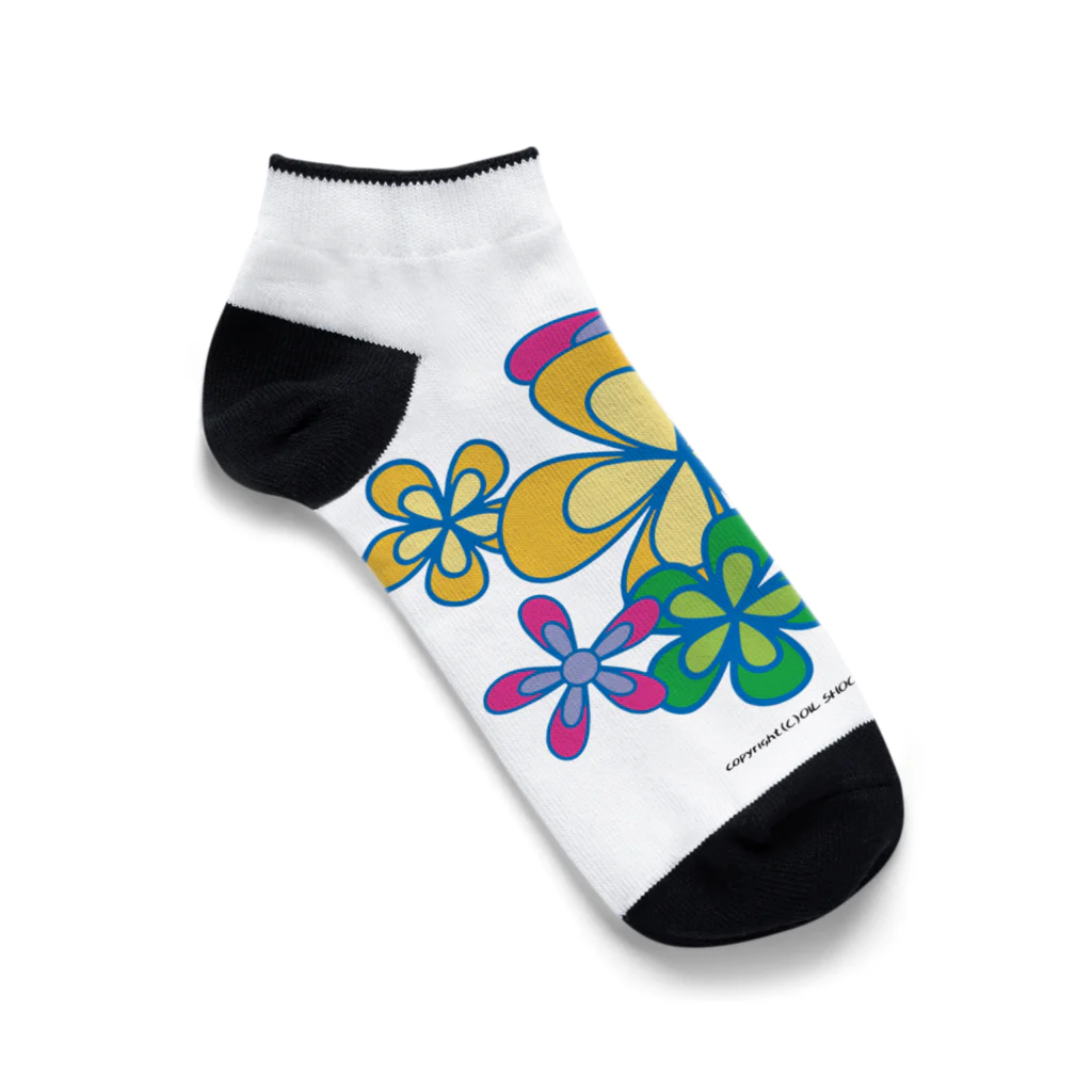 ファンシーTシャツ屋のカラフルフラワーアート Ankle Socks