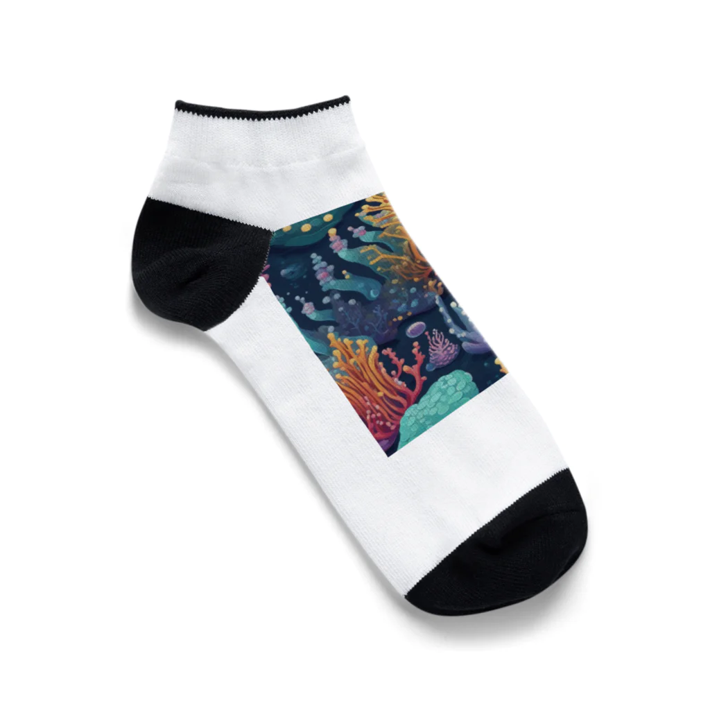 yuking0825の海を彩るコーラル Ankle Socks