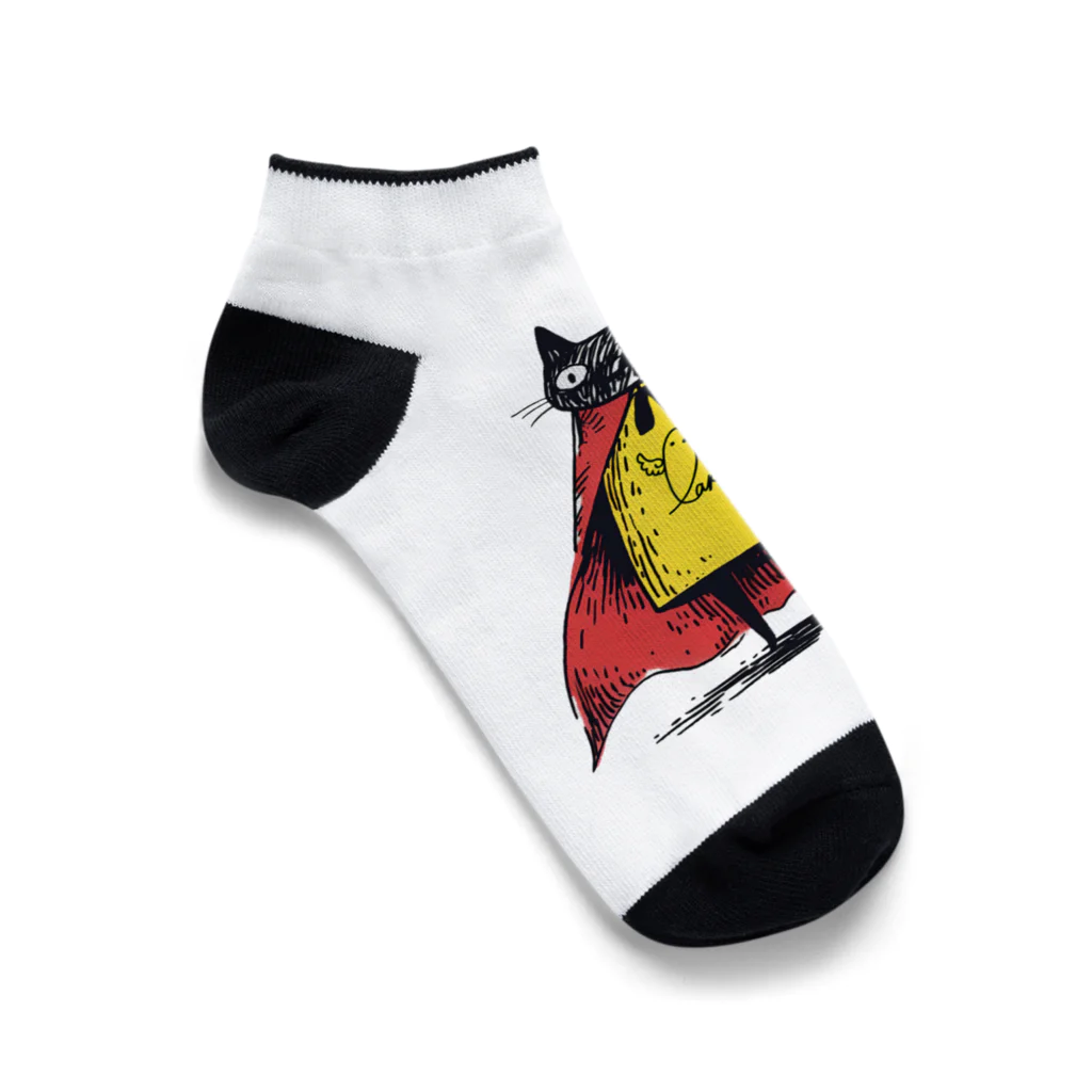 Lapis SHOPの黒猫ヒーロー Ankle Socks