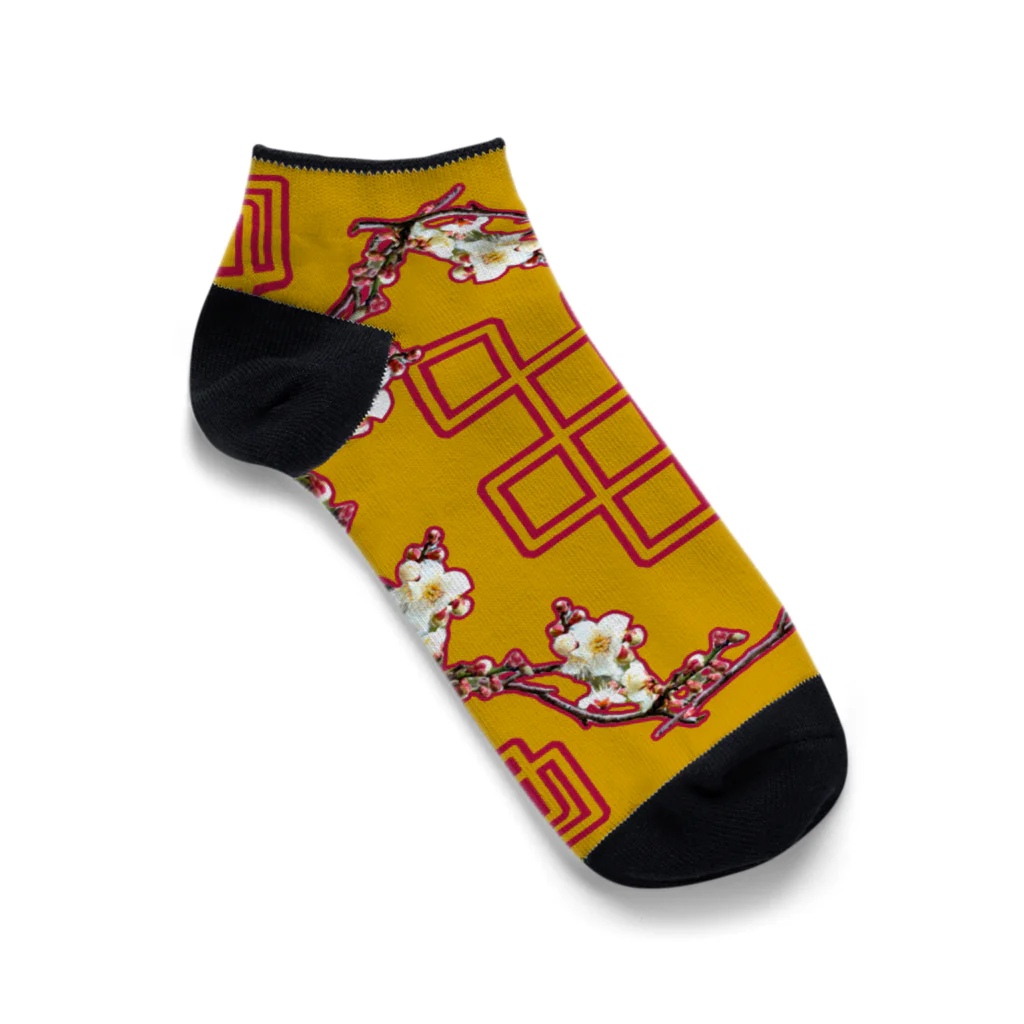 未開の地のChinese Plum Ankle Socks