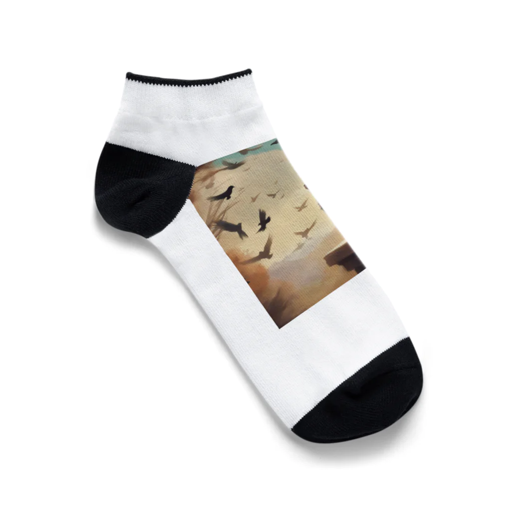 スウィート・アニマル・アートのクール黄昏れ猫ちゃん Ankle Socks