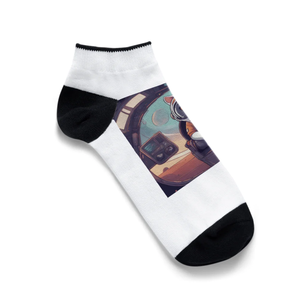 宇宙屋さんの宇宙服ネコ Ankle Socks