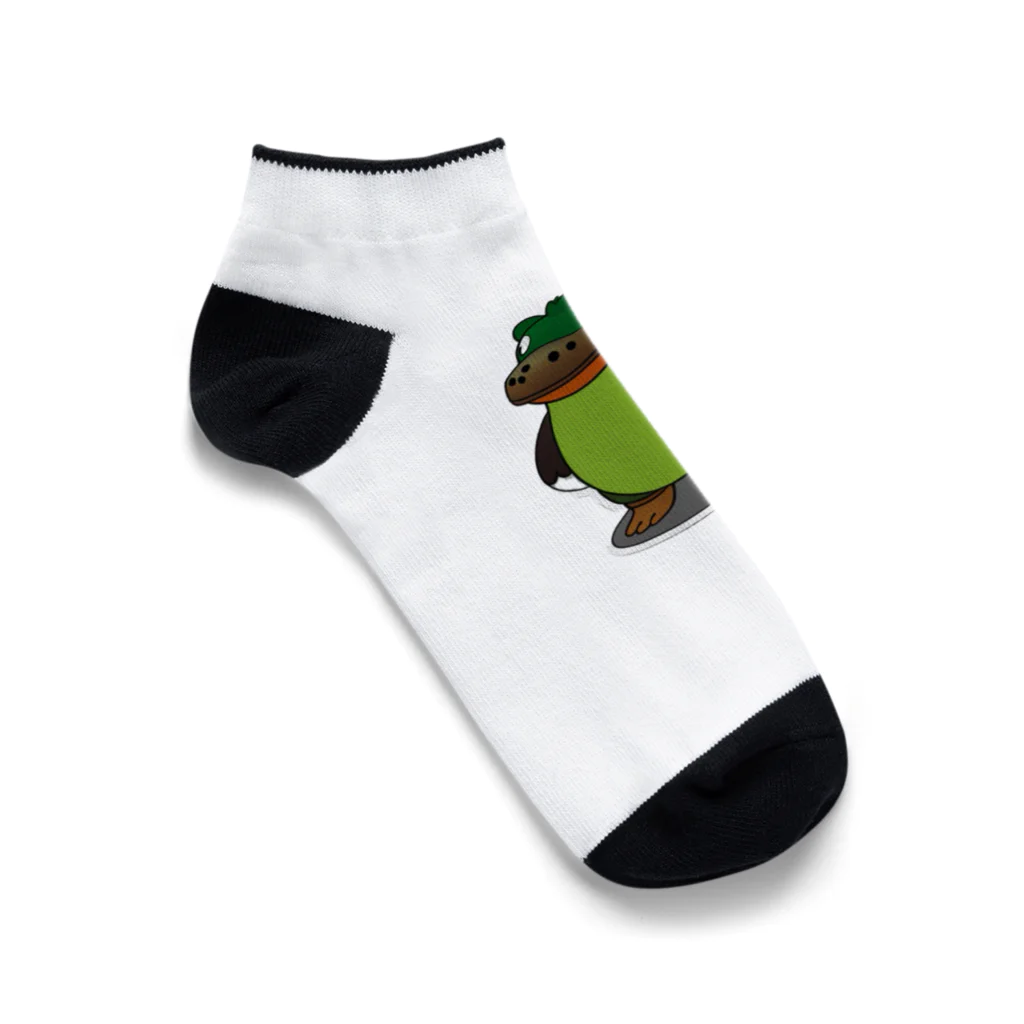 chikichikibanbanの緑、恐竜、ワニ Ankle Socks