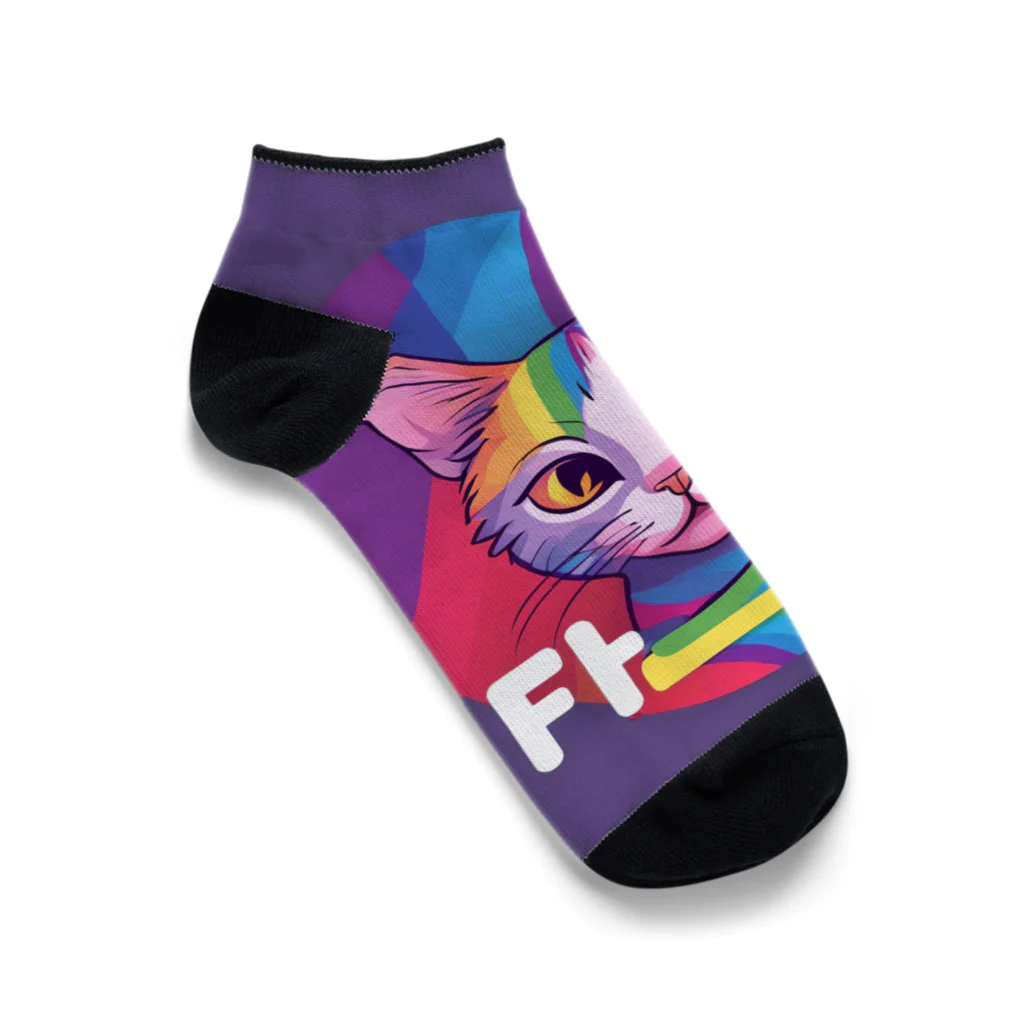 Happy　Rainbow　Flagのレインボーフラッグ Ankle Socks