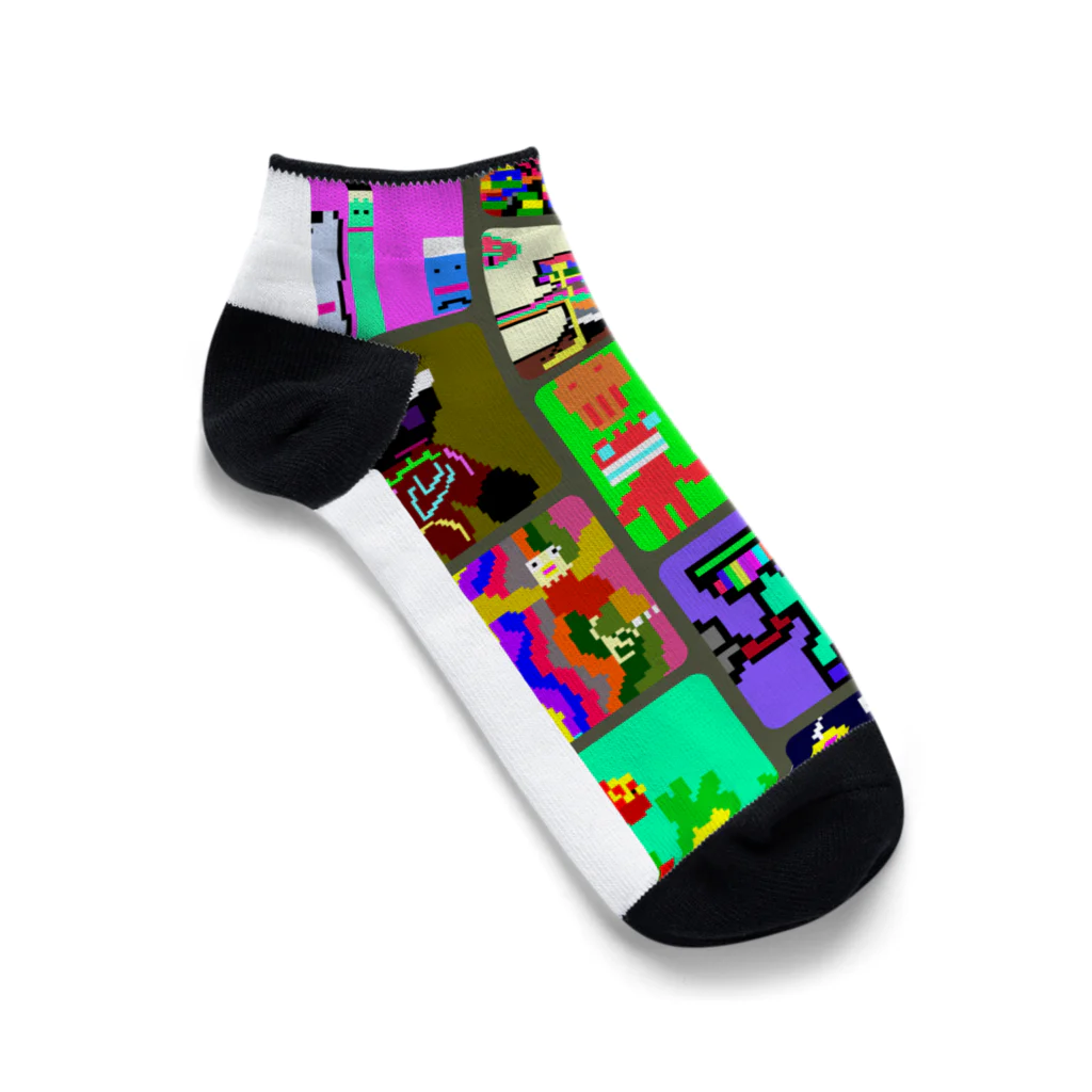 泡人FAMILIA🐩フィジカルマーケットのPixelvacationのなかまたち　その２ Ankle Socks