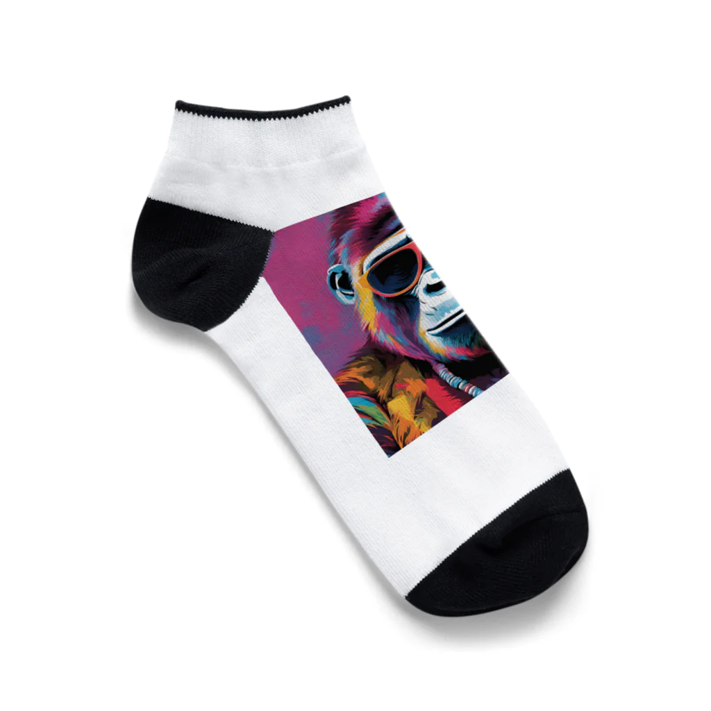 Rabbitのネオンカラーゴリラくん Ankle Socks