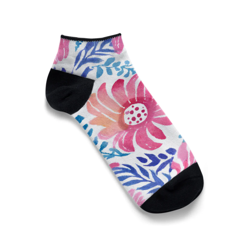 OkometoOmochiの花柄.b Ankle Socks