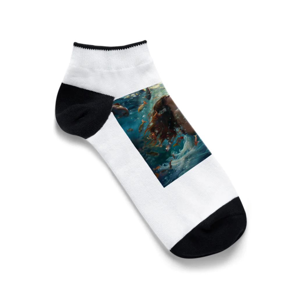 AQUAMETAVERSEの人魚姫と王子の微笑み アメジスト 2846 Ankle Socks