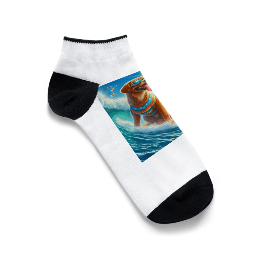 ショウショップの犬サーフィン Ankle Socks