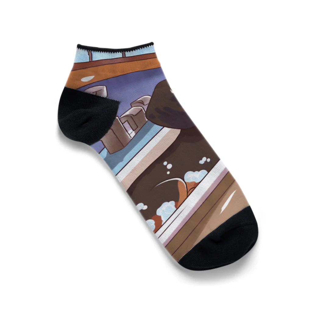 IROTOPIA🐾のお風呂に入ってるモコくん Ankle Socks