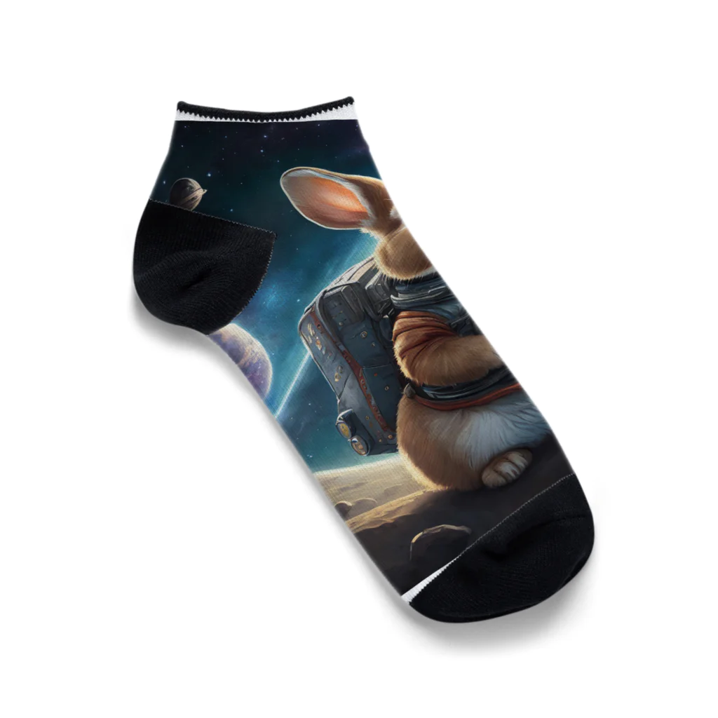 うさぎやの宇宙を旅するうさぎ Ankle Socks