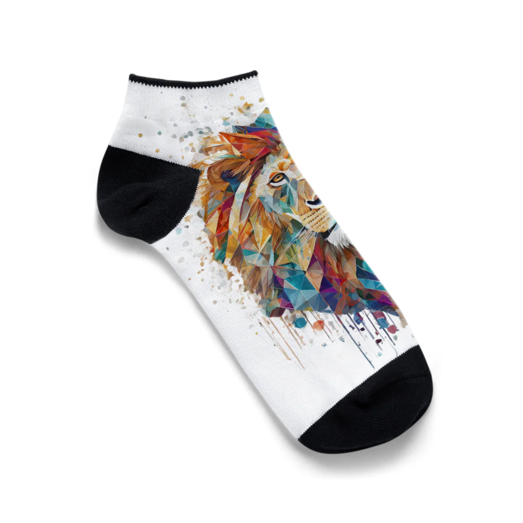 MirofuruDesignの抽象的なライオンスプラッシュTシャツ Ankle Socks