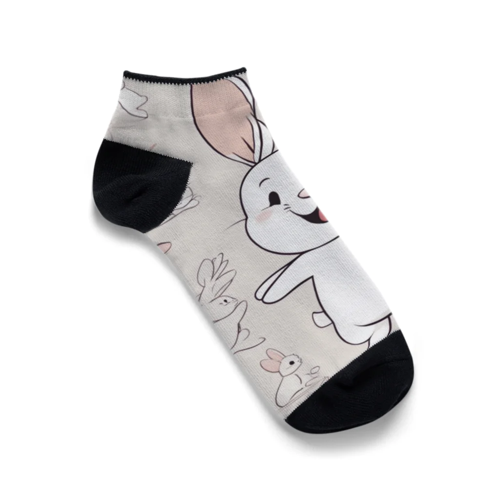 aahsrのくるくるうさくる Ankle Socks