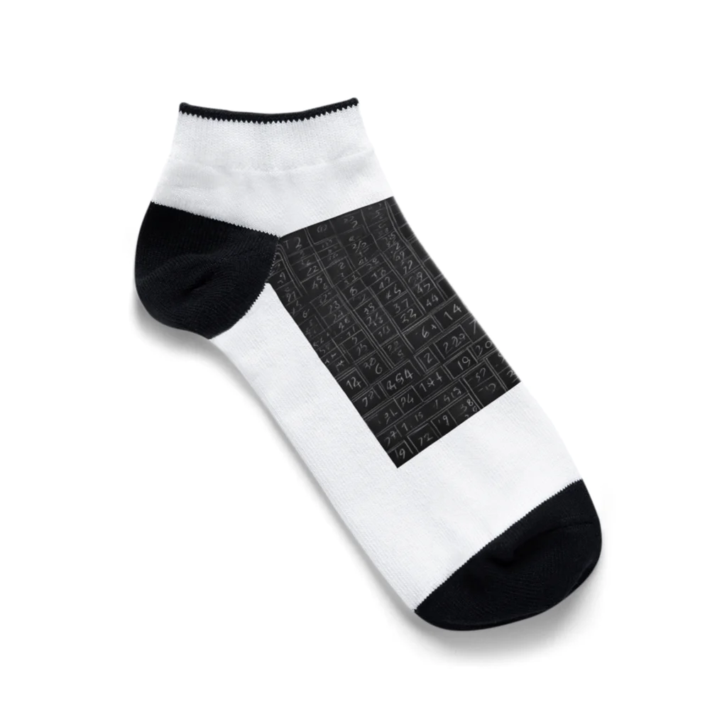 Isaiah_AI_Designの黒板の数字 Ankle Socks