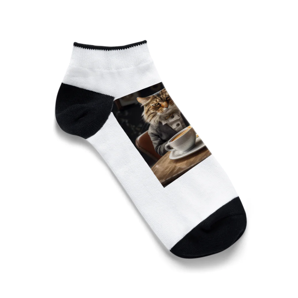 だんのんのサンドイッチでランチする猫 Ankle Socks