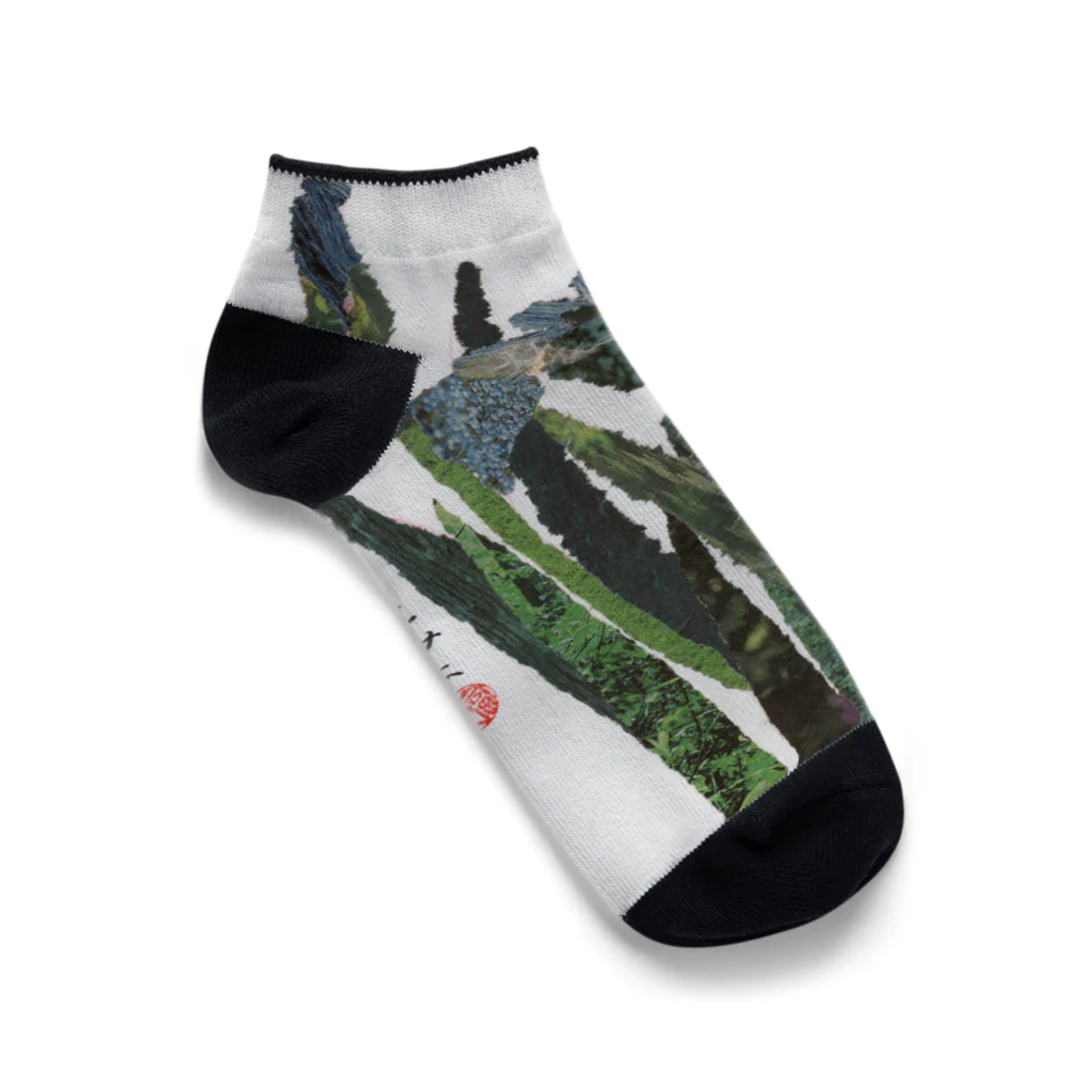 とみよのちぎり絵のとみよのお花 Ankle Socks