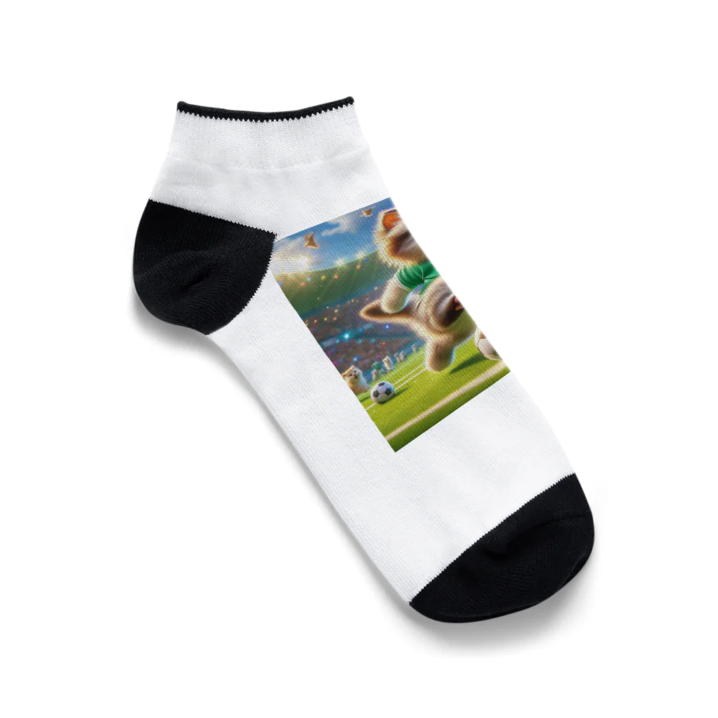 スポーツにゃんこ大戦争のサッカーにゃんこ Ankle Socks