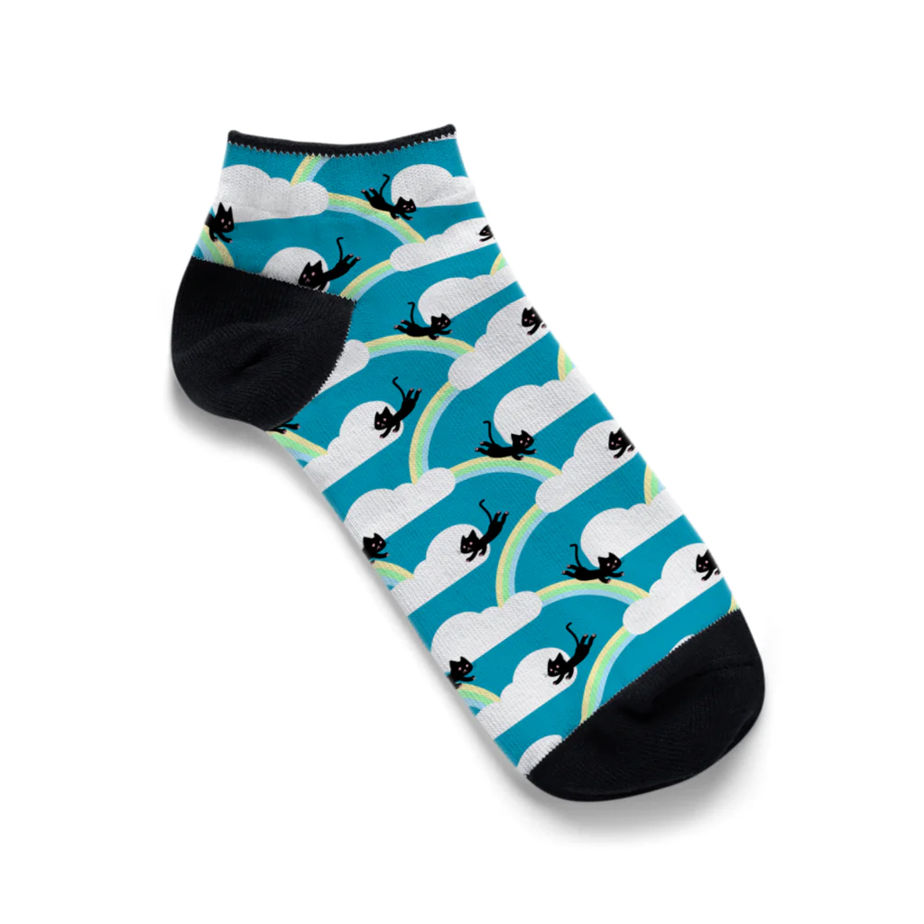 m :)の虹を越えるねこ Ankle Socks