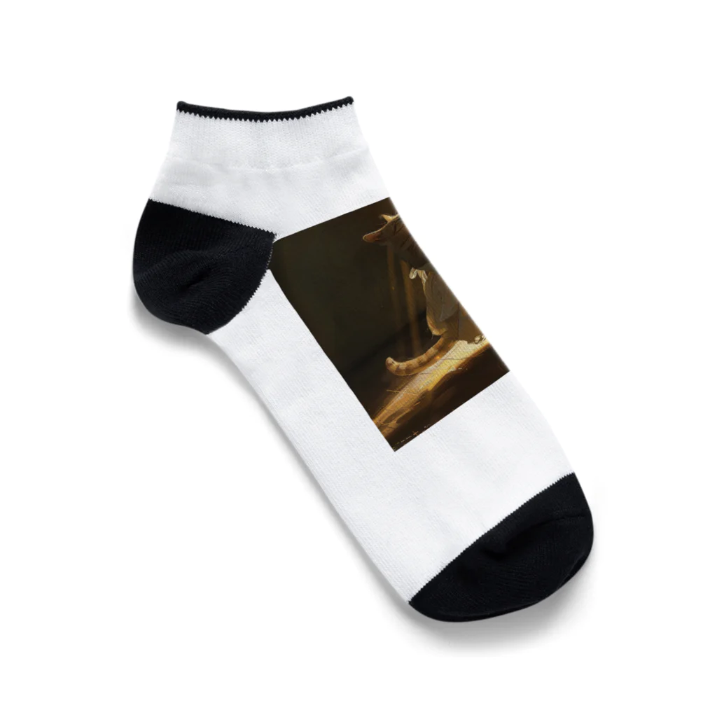 AQUAMETAVERSEの神々しい光を浴びる猫姫 アメジスト 2046 Ankle Socks