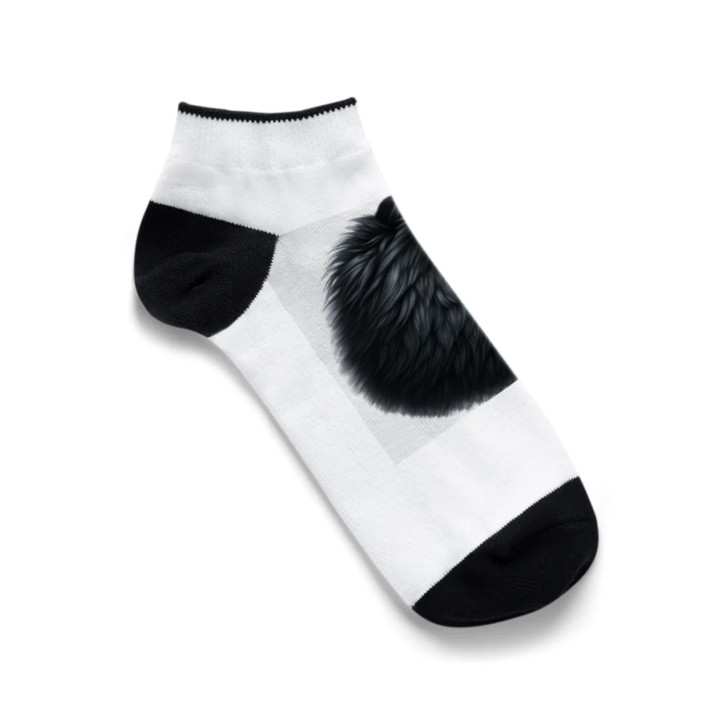 動物大好きの黒いポメラニアン Ankle Socks