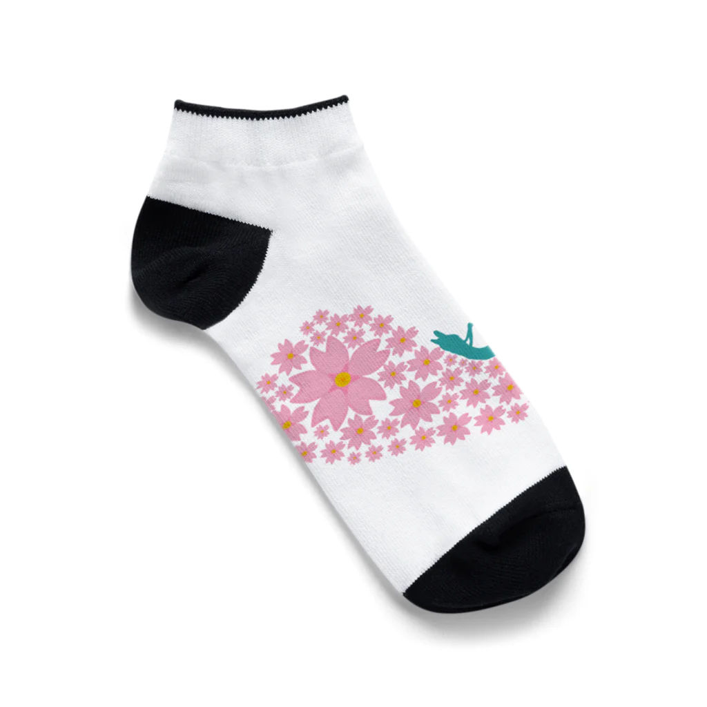 ウサネコ38のさくらのクジラに誘われて Ankle Socks