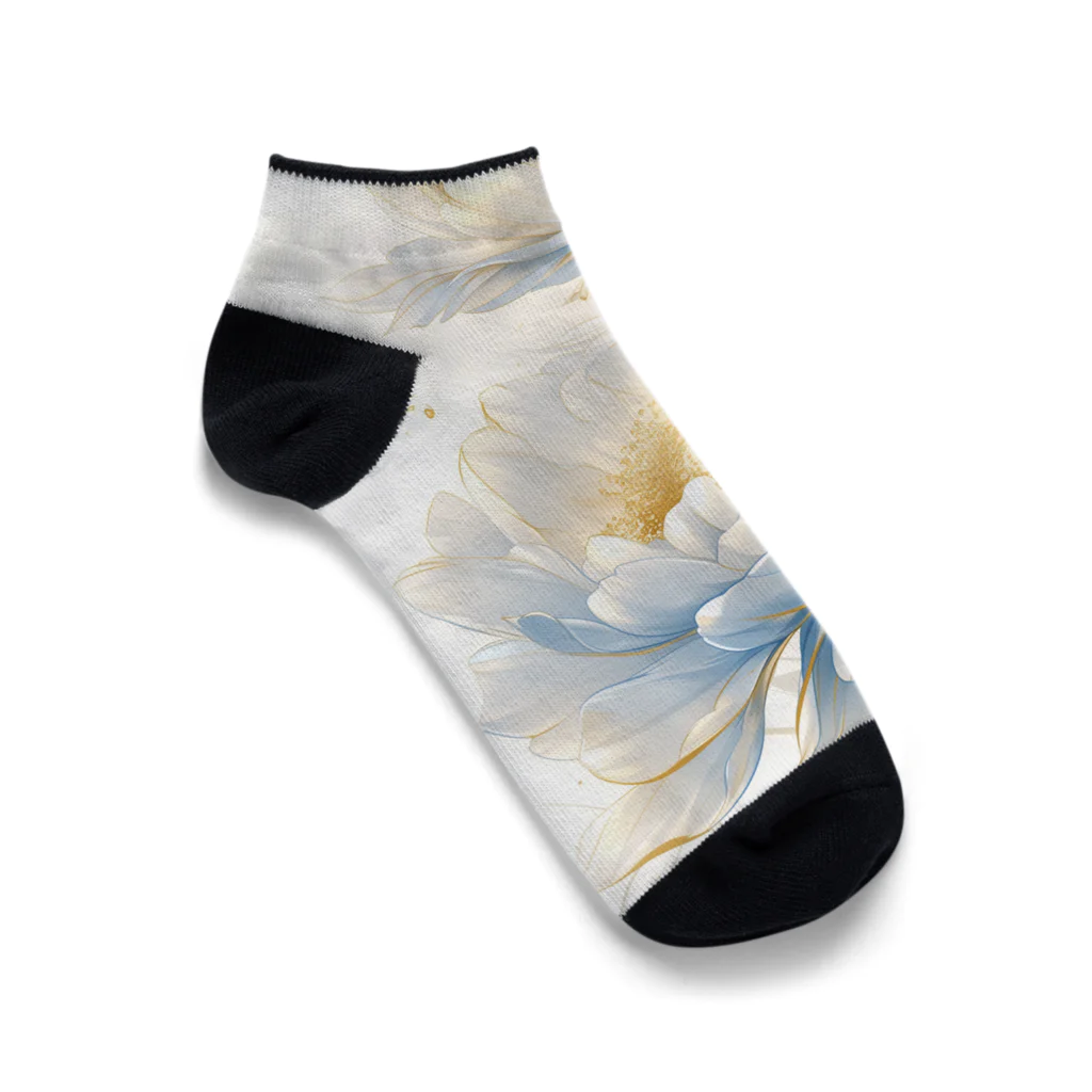 cute styleのLucky Flower Silver Blue Ankle Socks