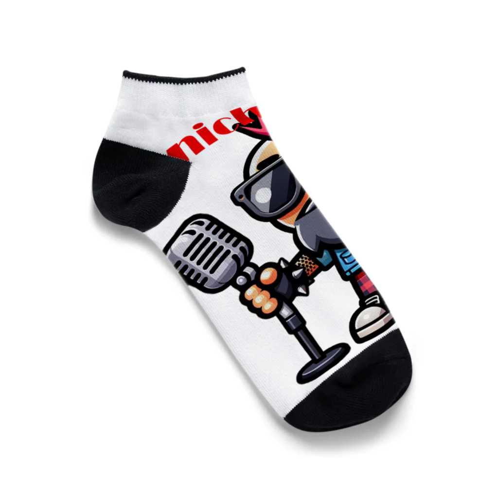 Yellow_Pantherの中年のパンクロッカー Ankle Socks