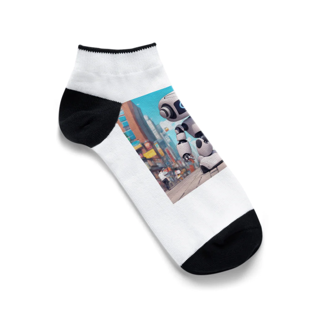 Freedomの可愛いロボットのイラストグッズ Ankle Socks