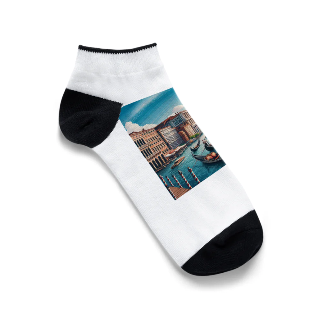 Pixel Art Goodsのヴェネチア（pixel art） Ankle Socks