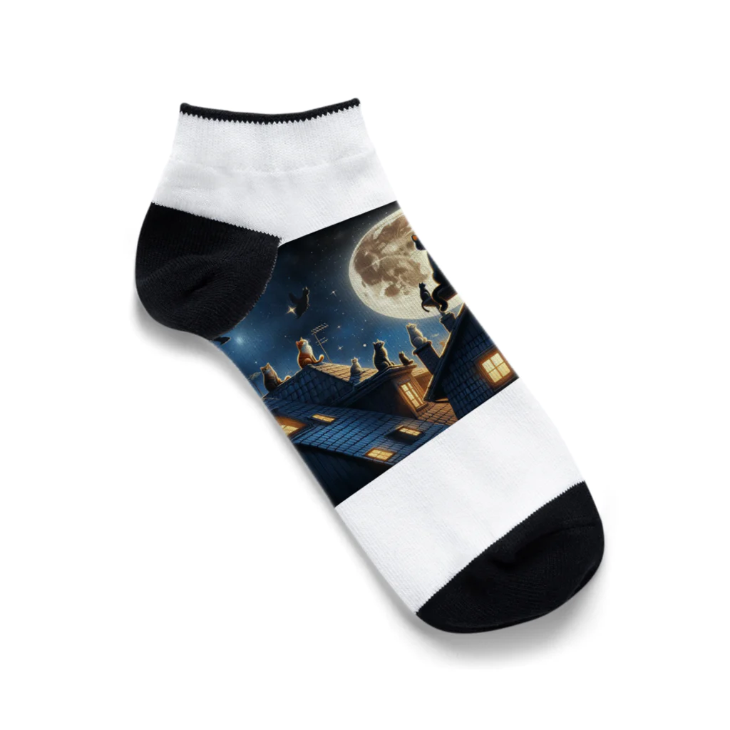 space catの猫の集会 Ankle Socks