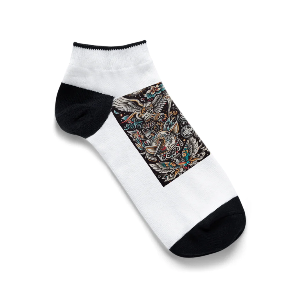 白ティー専門店の白Tシャツ　バーバーショップイメージ Ankle Socks