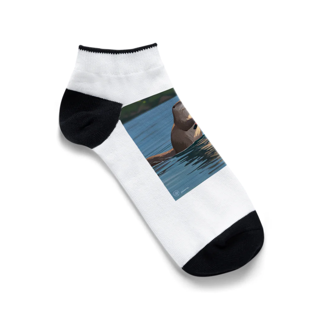 ganeshaのOtterpngで釣り体験 Ankle Socks