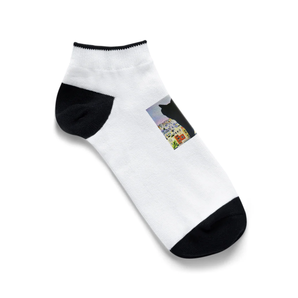 horo_tunaの見つめる黒猫 Ankle Socks