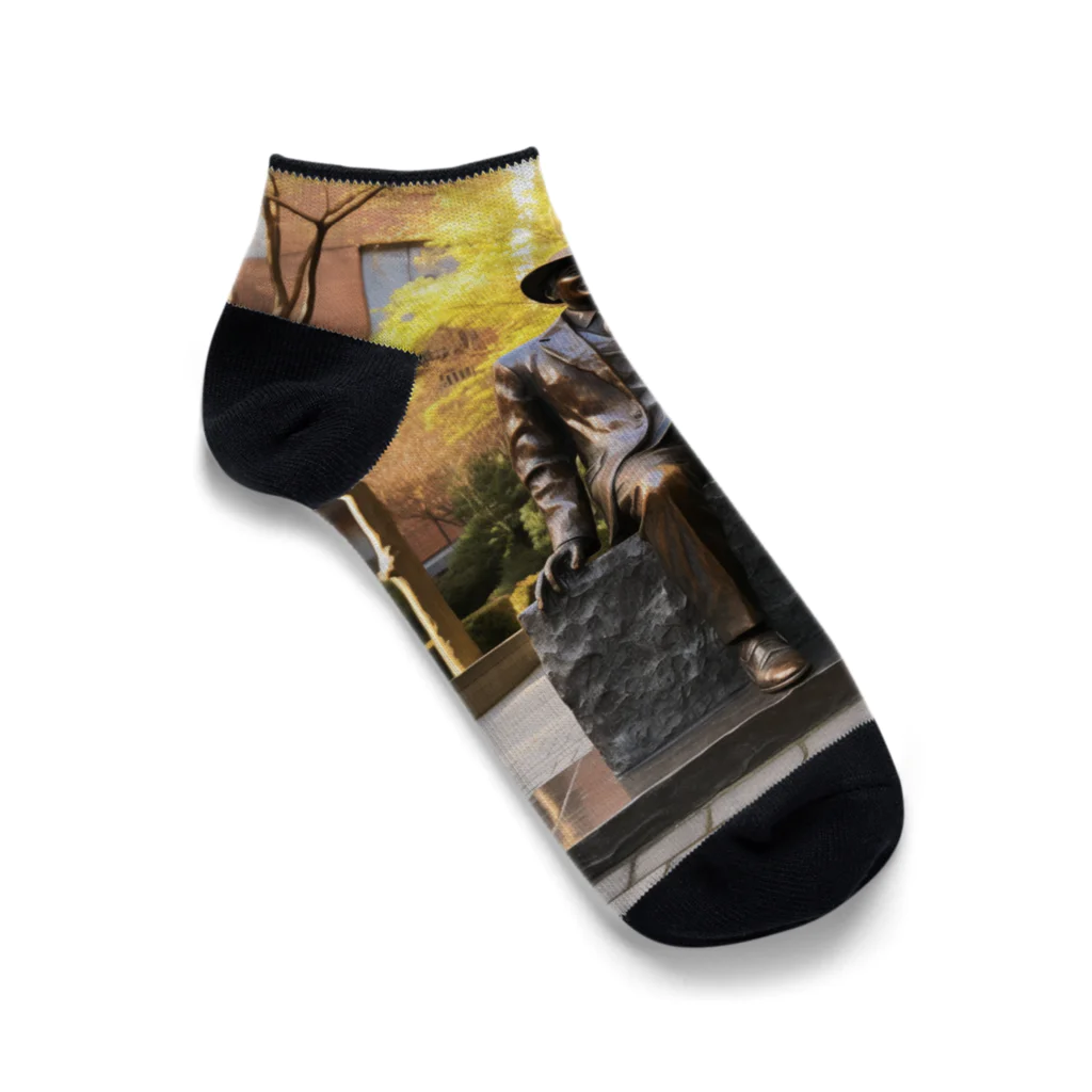 AQUAMETAVERSEの人と犬の銅像　なでしこ1478 Ankle Socks