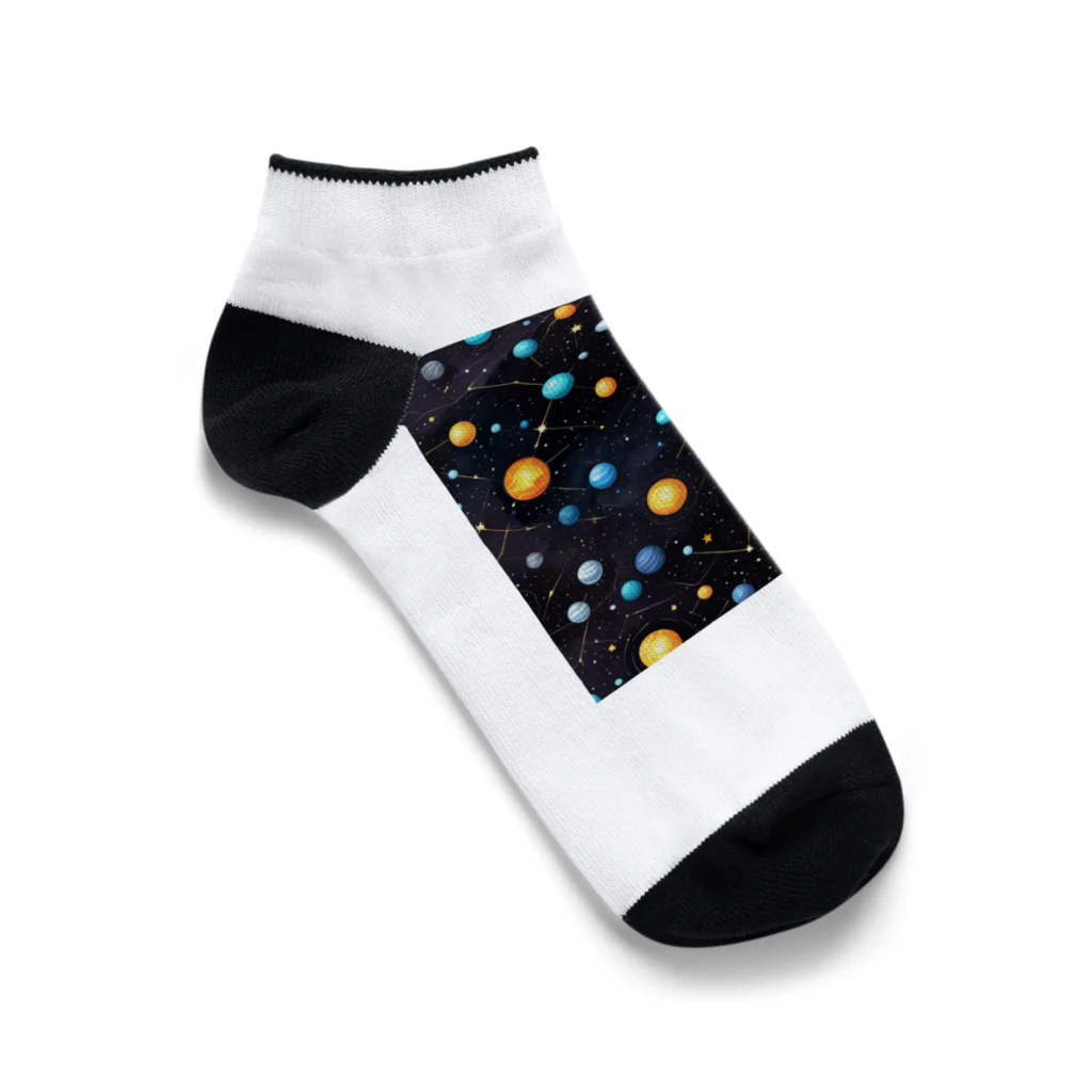 mibusenaの宇宙空間デザイン Ankle Socks