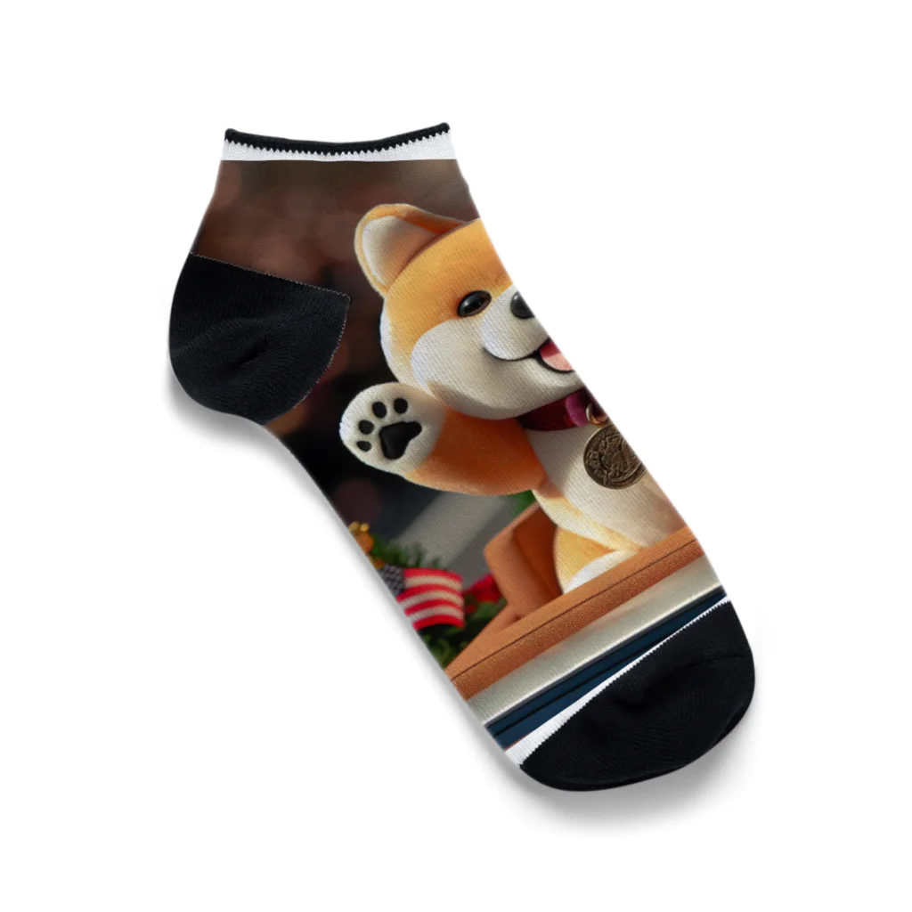 dcgnori／ワンコ画像の凱旋パレードメダリスト柴犬 Ankle Socks