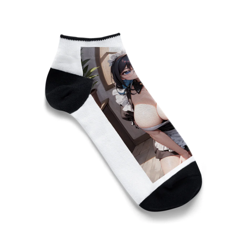 美少女学院の黒髪美少女　美鈴ちゃん　メイド Ankle Socks