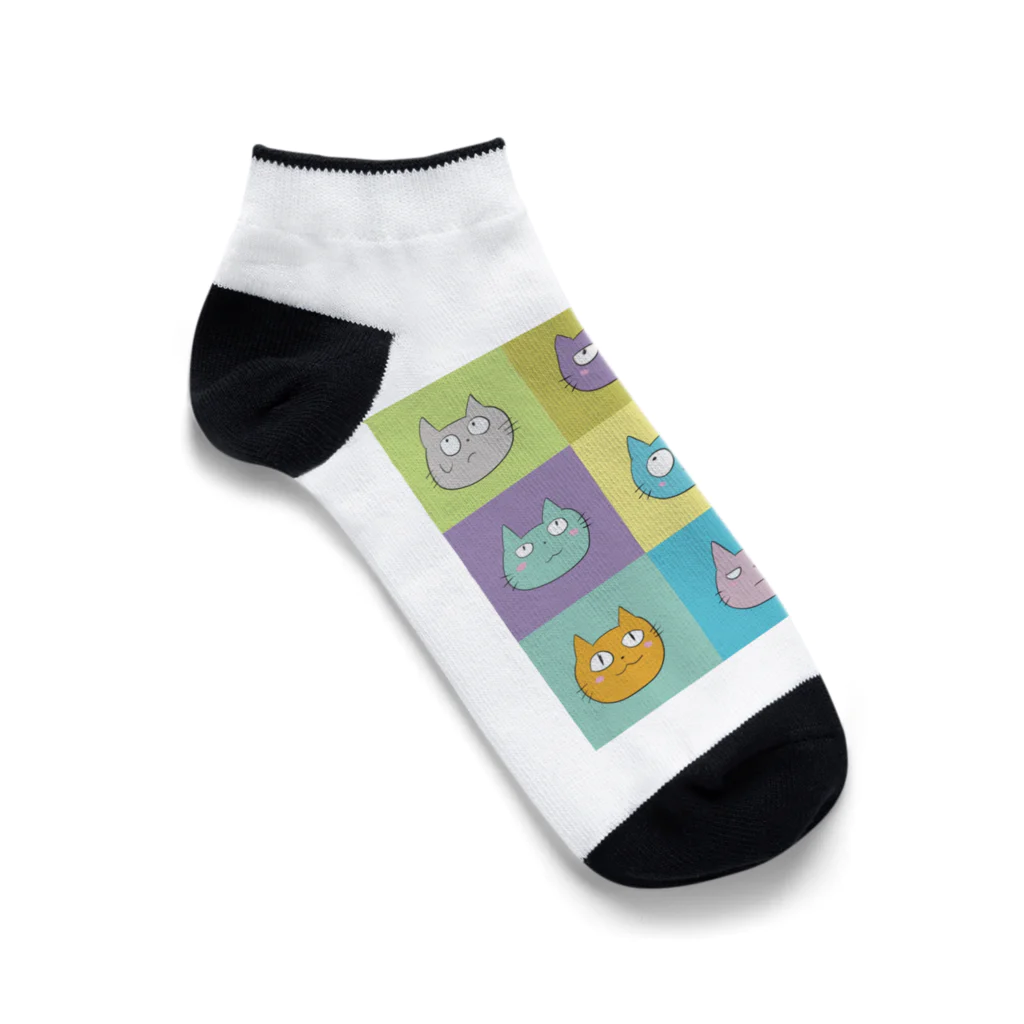 でんぼうのねこがいっぱいいる Ankle Socks