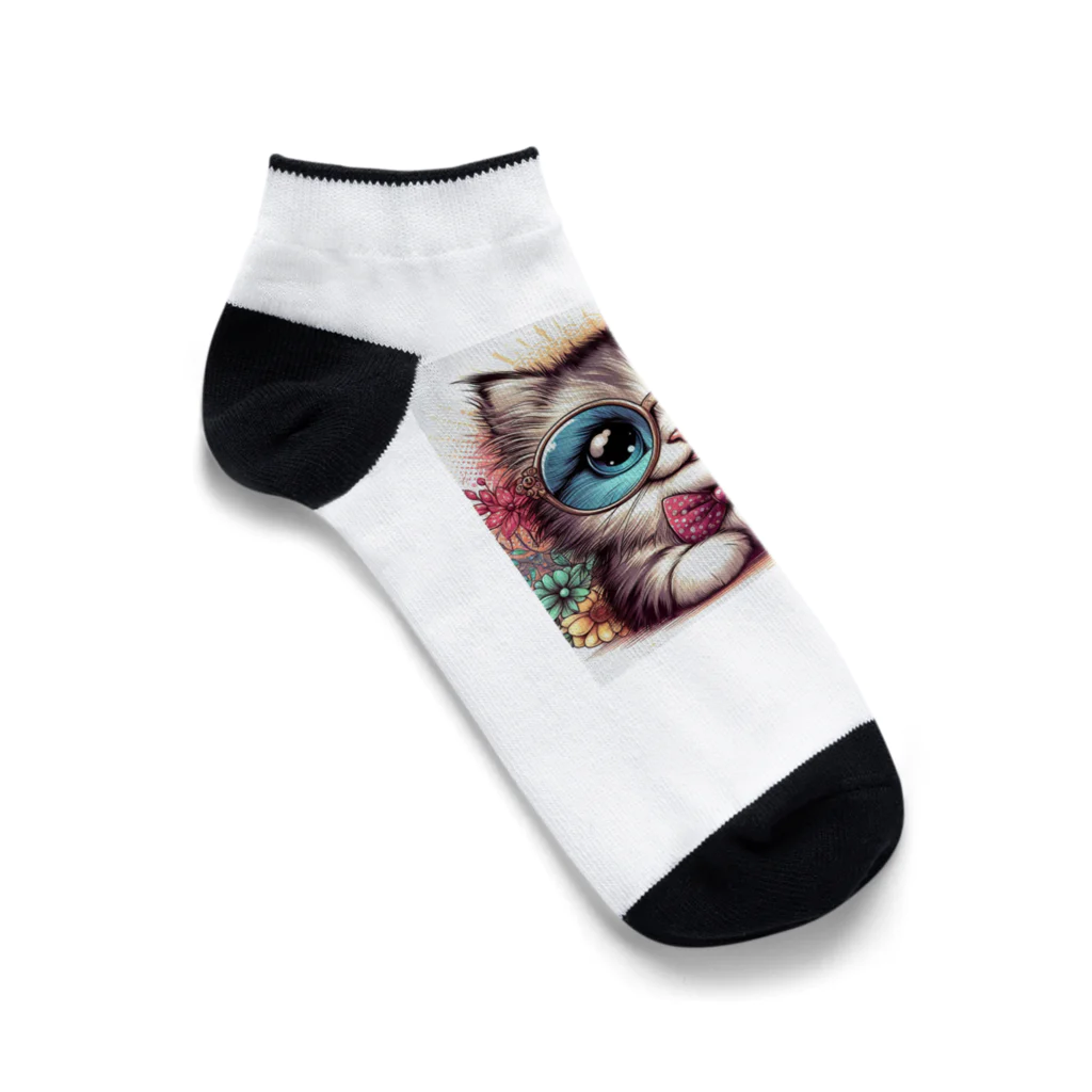 miucatのメガネこにゃん Ankle Socks