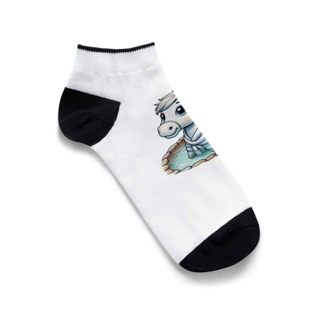 さざれいしのウマさんの入浴 Ankle Socks