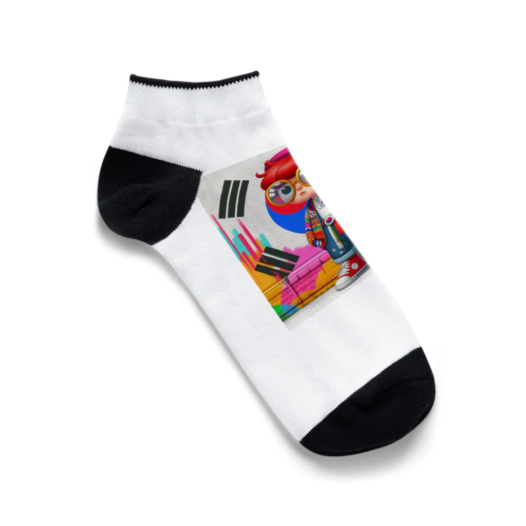 韓ビニのこれかっこいいキャラが、あなたの心を魅了します！ Ankle Socks