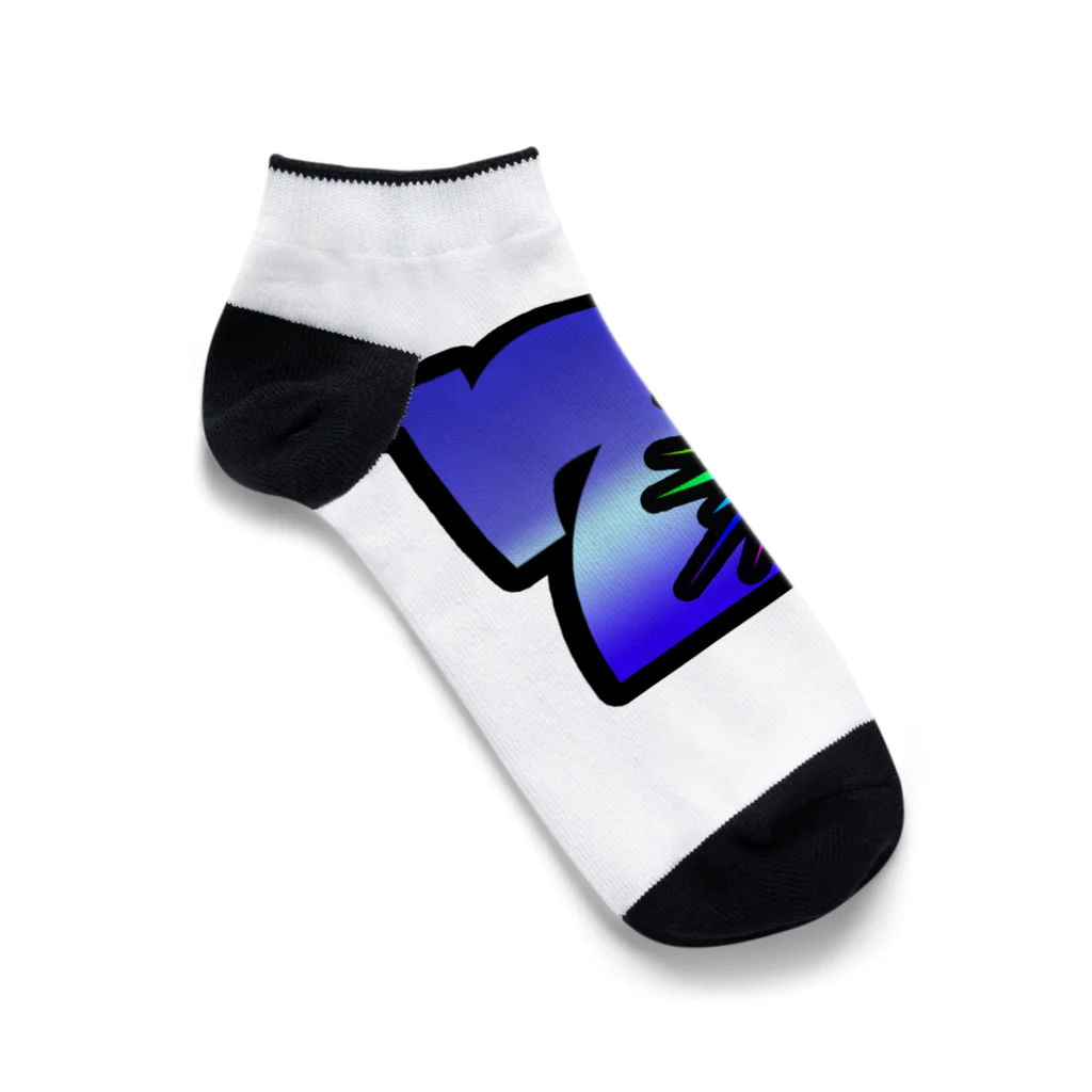 HirockDesignJapanのパチンコ、パチスロTシャツ＠青７図柄 Ankle Socks